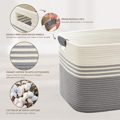72L Large Laundry Basket with Leather Handles - Image 5
