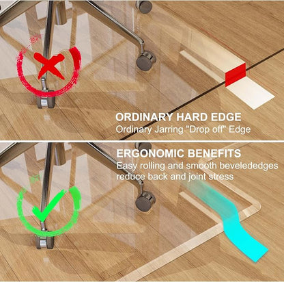 Beveled Edge Irregular Office Chair Mat - Image 4