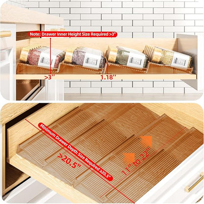 MUDEELA Clear Spice Drawer Organizer, 4 Tier- 4 Set Spice Rack - Image 3