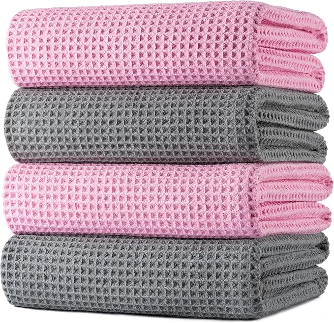 POLYTE Microfiber Oversize Quick Dry Lint Free Bath Towel, 60 x 30 in, 4 Pack by Polyte