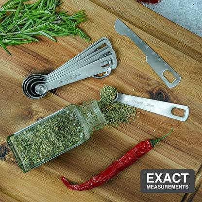 BALCI - 6 Measuring Spoons, Heavy Duty 18/8 Premium Stainless Steel Measuring - Image 4
