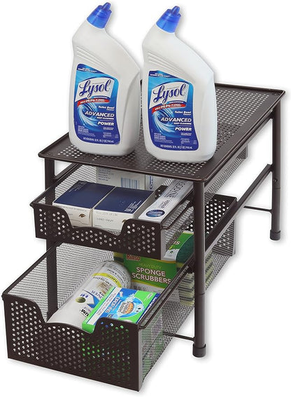 Simple Houseware Stackable 2 Tier Sliding Basket Organizer Drawer - Image 6