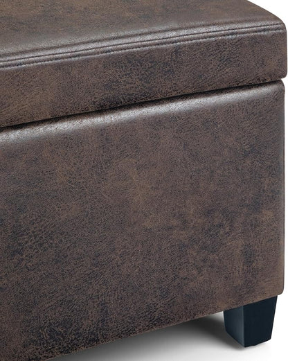 SIMPLIHOME Avalon 48 inch Wide Contemporary Rectangle Storage Ottoman Bench in - Image 9