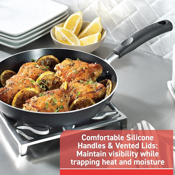 T-Fal Signature Nonstick Pots and Pans Set 12 Piece, Oven Broiler Safe 350F - Image 5