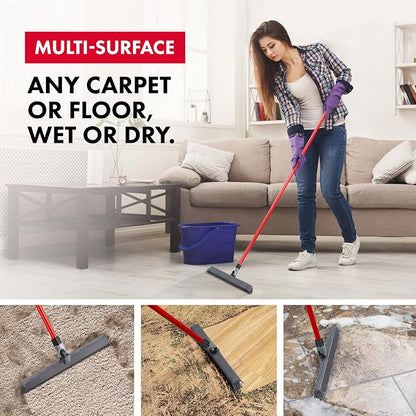 2-in-1 Silicone Rubber Broom Carpet Rake and Squeegee - Image 5