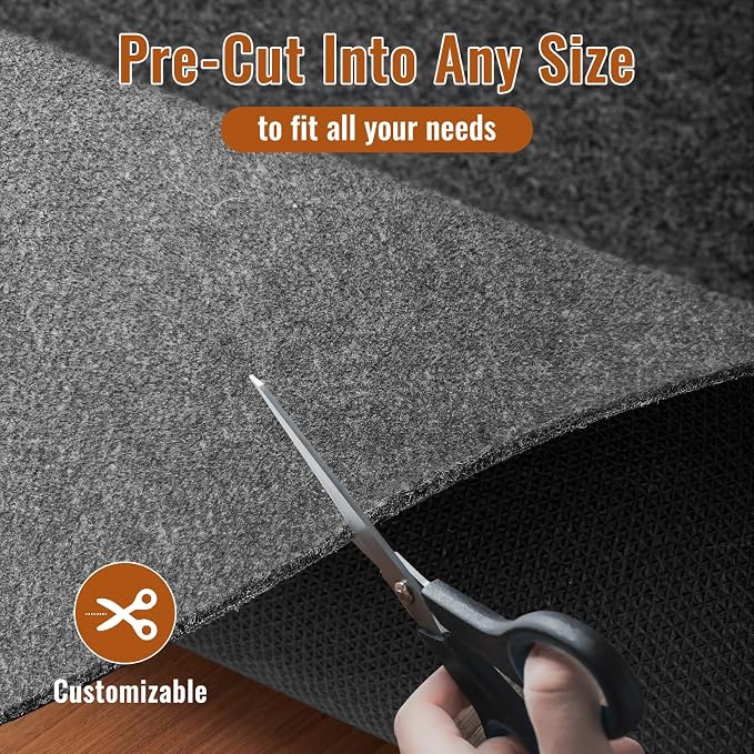 Felt Rug Pad, 2 x 8 Ft Rubber Non-Slip Rug Pad Gripper, Keep Rugs Secure and in - Image 3