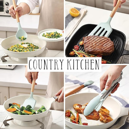 Country Kitchen Non Stick Silicone Utensil Set - Image 4