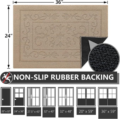 FONEYI Indoor Door Mat 24" x 36", Dirt Trapper Door Mats Non-Slip Entryway Rugs - Image 2