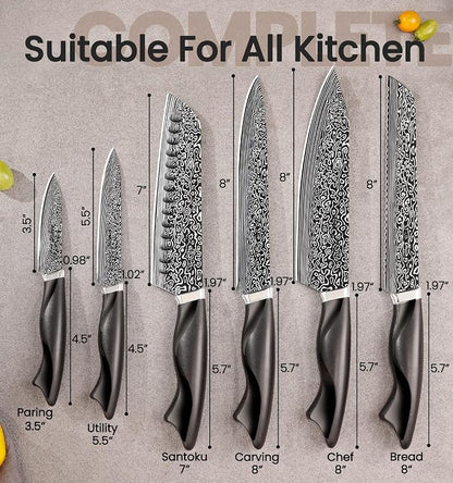 Knife Set, 15 Pieces Kitchen Knife Set - Image 2