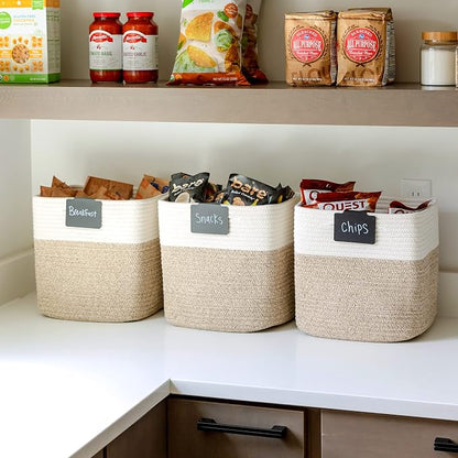 NaturalCozy Storage Cubes 11 Inch Cotton Rope Woven Baskets - Image 5