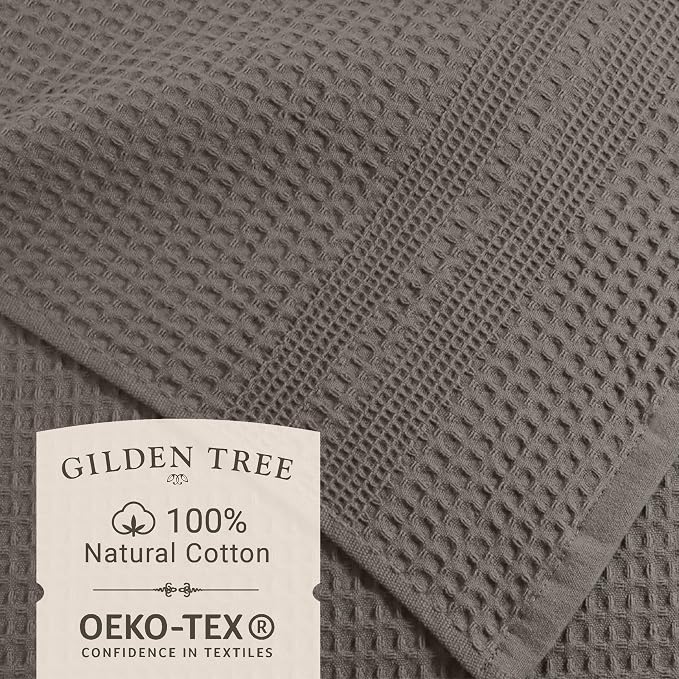 GILDEN TREE Waffle Bath Sheet Large Bath Towels Quick Dry Thin Body Towels - Image 2