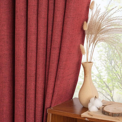 YoungsTex Red Linen Curtains 48 Inch Length - Image 5