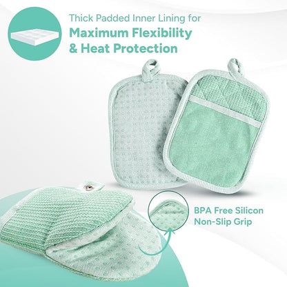 Casa Platino Heat Resistant Oven Mitts & Pot Holders, 4-Piece – Oven Mitt - Image 3