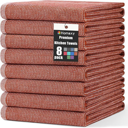 Homaxy Premium Kitchen Towels, Large Cotton Kitchen Hand Towels, Flat and Terry by Homaxy