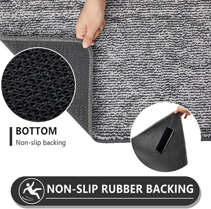 REFETONE Doormat, Indoor Absorbent Non Slip Dark Grey Doormat, Resist Dirt - Image 5