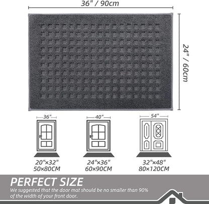 BEQHAUSE Waffle Door Mats Indoor 24"x36", Dog Mat - Image 2