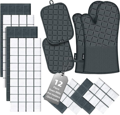 Oven Mitts Pot Holders Sets/Kitchen Towels and Dishcloths, Oven Gloves Kitchen by BSKSSK