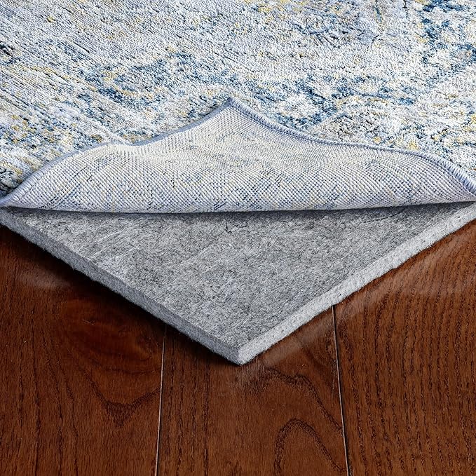 RUGPADUSA - Dual Surface - 8'x11' - 1/2" Thick - Felt + Rubber - Non-Slip Backing Rug Pad - Adds Comfort and Protection - for Hard Surface Floors