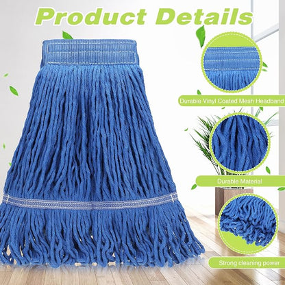 Roshtia 30 Pieces Commercial Mop Head Replacement Floor Cleaning Wet Mop Heads - Image 3