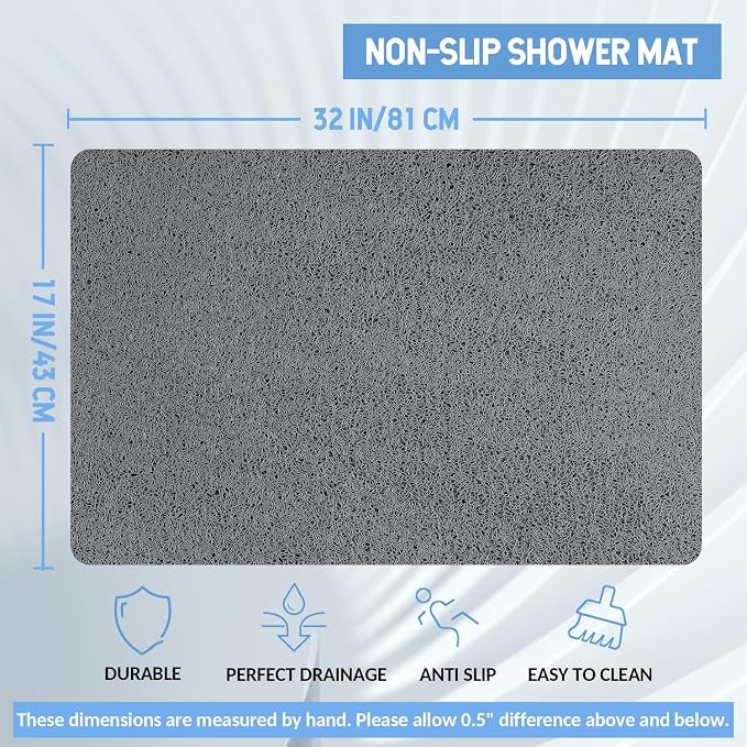 Non Slip Bathtub Mat, Anti Slip Shower Mat, Quick Drying Bath Tub Mats - Image 2