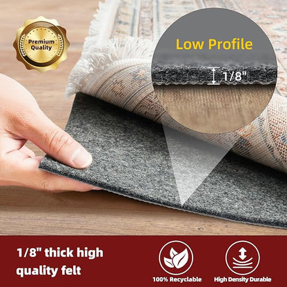 BAGAIL Felt and Natural Rubber Backing Rug Pads 1/8” Thick, 6 x 9 Ft Non Slip - Image 3