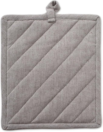 DII 100% Cotton Solid Chambray Kitchen Set, Potholders, 2 Piece - Image 3