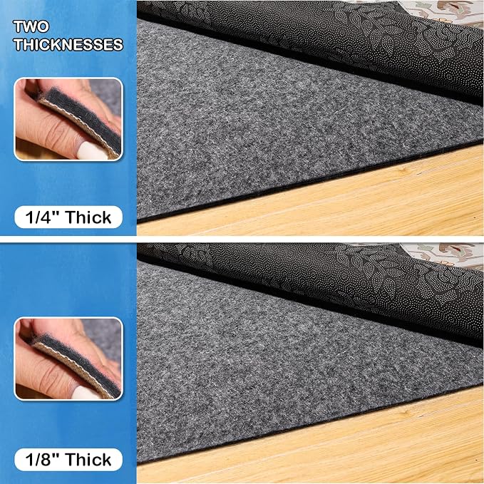Non-Slip Rug Pads 2 x 10ft, 100% Waterproof Extra Large Area Rugs Non Skid Rug - Image 3