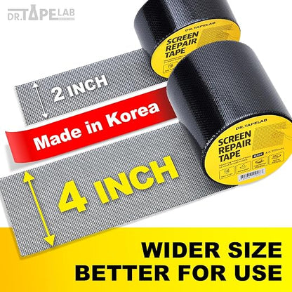 Black Window Screen Repair Tape, 4 in X 15 FT, Screen Repair Kit - Image 2