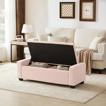 48" Ottoman with Storage, Upholstered Entryway Bench with Seating - Image 3