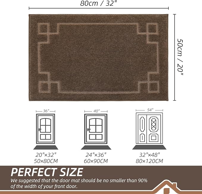 BEQHAUSE Door Mat 20" x 32", Non-Slip Door Mats Indoor Entryway Rugs Washable - Image 2
