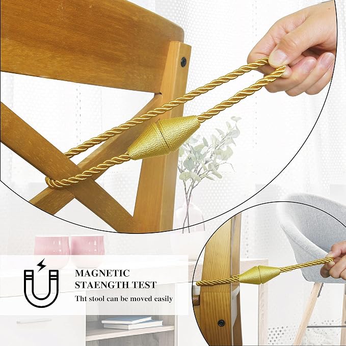 6 Pack Magnetic Curtain Tiebacks Rope Modern Handmade Curtain Tie Backs - Image 4