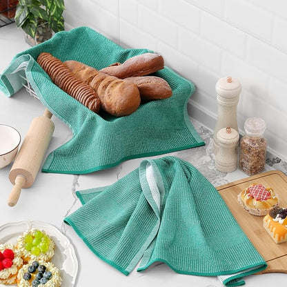 Homaxy Premium Kitchen Towels, Large Cotton Kitchen Hand Towels, Flat and Terry - Image 6