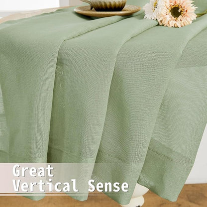 Tollpiz Sheer Door Curtains Closet Linen Textured Curtains Sheer Doorway Light - Image 6