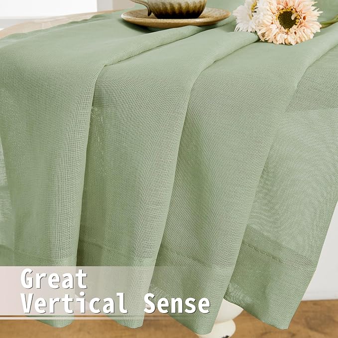 Tollpiz Sheer Door Curtains Closet Linen Textured Curtain Sheers Doorway Light - Image 6