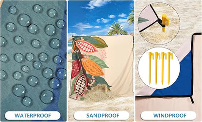 HIHOHO Beach Blanket Waterproof Sandproof Extra Large Beach Mat 79" X - Image 3