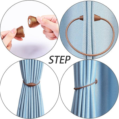 2 PCS Magnetic Curtain Tiebacks, European Style Convenient Drape Tie Backs - Image 3