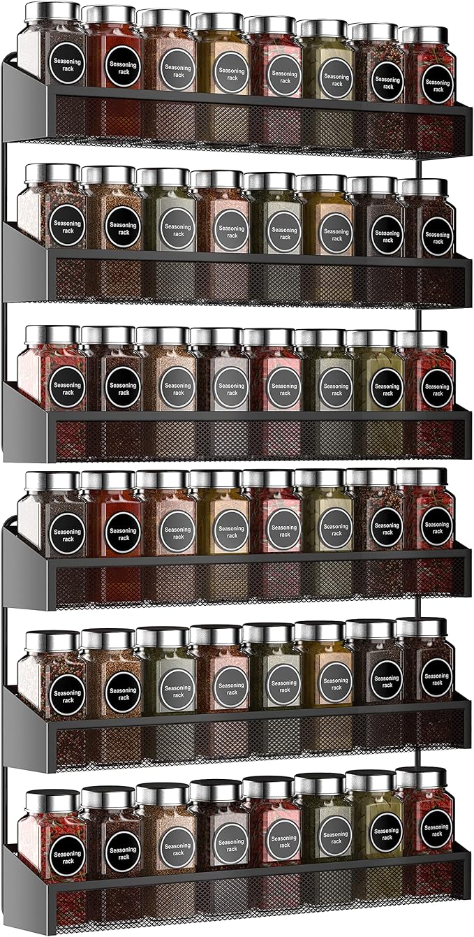 AULEDIO 2 Pack Spice Rack Organizer, 3 Tier Counter-top Stand or Wall Mounted by Auledio
