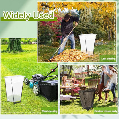 Gisafai 3 Pieces Metal Leaf Bag Holder Stand Portable Trash Bag Holder Frame - Image 3