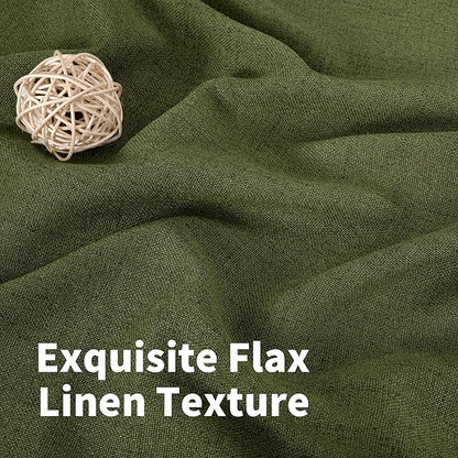 YoungsTex Olive Green Linen Curtains 78 Inch Length - Image 6