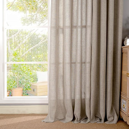 YoungsTex Dark Oatmeal Linen Curtains 45 Inch Length - Image 7