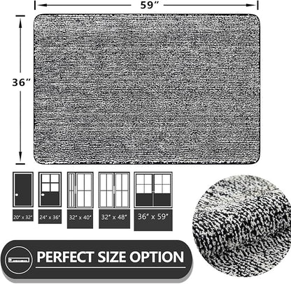 REFETONE Indoor Doormat, Front Door Mat 36"x59" Absorbent Rubber Backing Non - Image 2