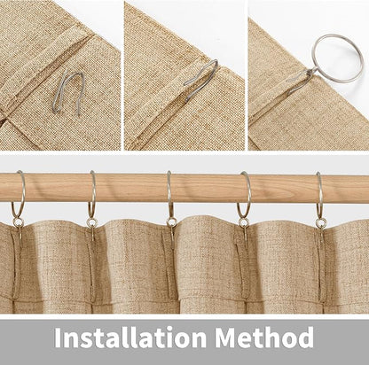 YoungsTex Burlap Linen Semi Sheer Curtains 84 Inch Length - Image 6