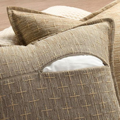 ZWJD Pillow Covers 16x16 Set of 2 Soft Polyester Textured Pillow Covers - Image 3