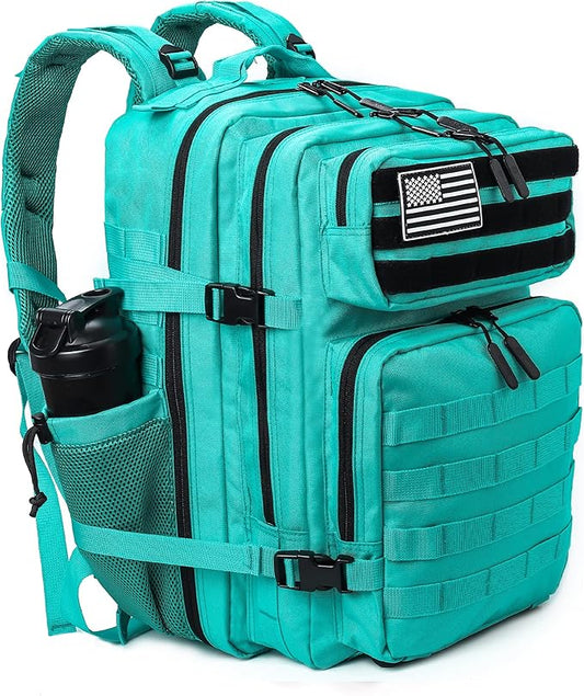 LHI Military Tactical Backpack for Men and Women 45L Army 3 Days Assault Pack Bag Large Rucksack with Molle System-Mint Green