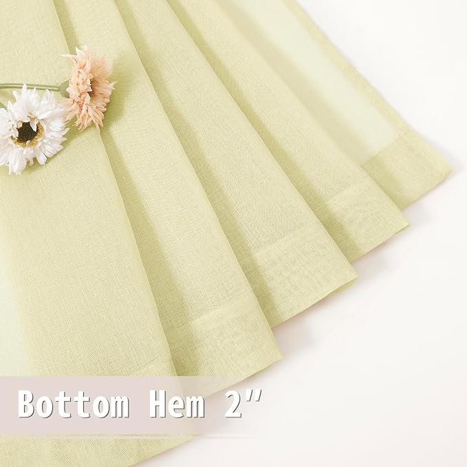 Tollpiz Sheer Door Curtains Closet Linen Textured Curtains Sheer Doorway Light - Image 7