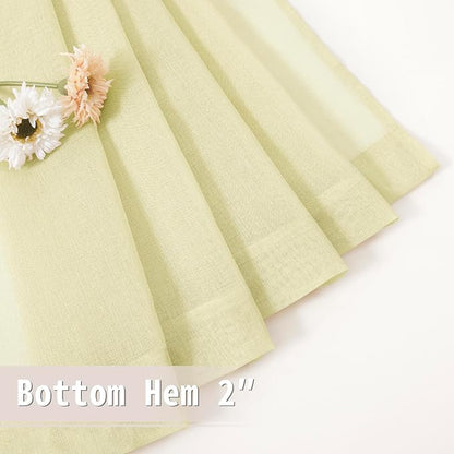 Tollpiz Short Sheer Door Curtains Closet Linen Textured Curtains Sheer Doorway - Image 7