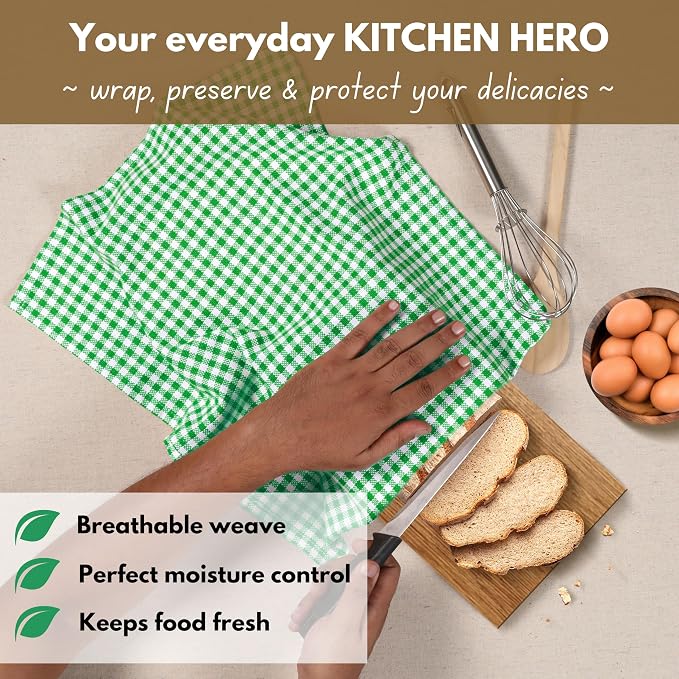 Native Fab Set of 12 Gingham Mini Check Kitchen Towels 16"x26" - Image 7