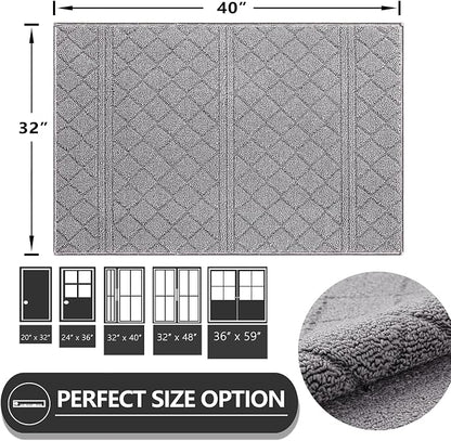 REFETONE Indoor Doormat, Front Back Door Mat 32"x40" Absorbent Rubber Backing - Image 2