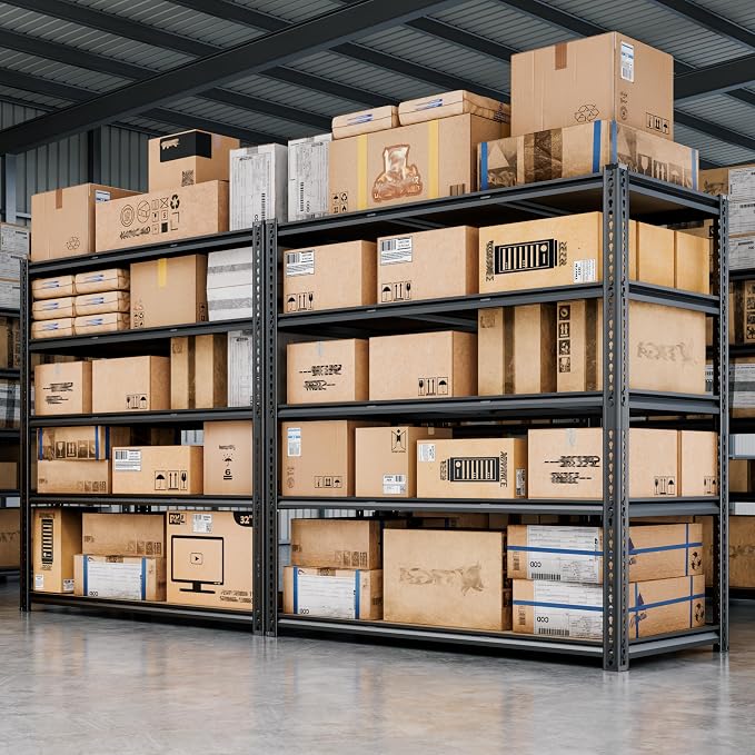 48"W Garage Shelving, 3050LBS Storage Shelves heavy duty, 5 Tier Metal Shelving - Image 5