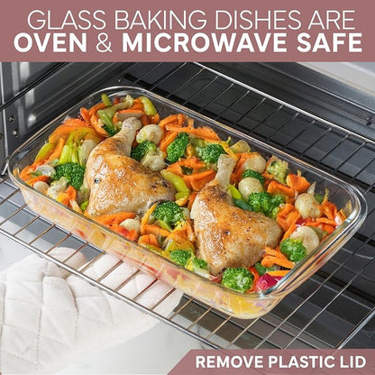 COOK WITH COLOR 8 PC. Glass Baking Dish Set with Lids - Image 6